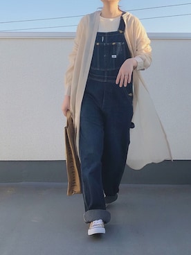 「Lee（リー）のアイテム（サロペット/オーバーオール）」を使った、chanpekoさん（レディース・153cm）の春コーディネート