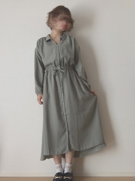 「chocol raffine robe（ショコラフィネローブ）のアイテム（シャツワンピース）」を使った、マナさん（レディース・153cm）の春コーディネート