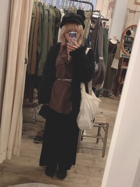 「ADEXE（アデクス）のアイテム」を使った、マナさん（レディース・153cm）の秋コーディネート