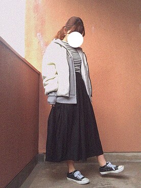 「RETRO GIRL（レトロガール）のアイテム（ブルゾン）」を使った、みさきさん（レディース・159cm）の冬コーディネート