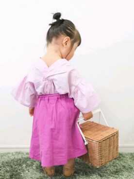 「アイテム（スカート）」を使った、こつんさん（キッズ・80cm）の春コーディネート