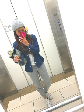 「OZOC（オゾック）のアイテム（クラッチバッグ）」を使った、M!SAさん（レディース・158cm）の春コーディネート