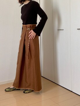 「袖ボリューム」｜「アイテム（その他シューズ）」を使った、はなさん（レディース・156cm）の秋コーディネート