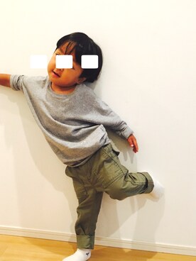 「FITH（フィス）のアイテム（チノパンツ）」を使った、sandsさん（キッズ・90cm）の秋コーディネート
