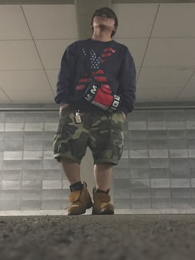 「アイテム（バッグ）」を使った、A.Streetoneさん（メンズ・152cm）の冬コーディネート