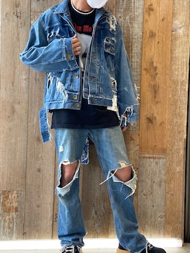 「ロイヤルフラッシュ」｜「アイテム（デニムジャケット）」を使った、ゆうきさん（メンズ・174cm）の夏コーディネート