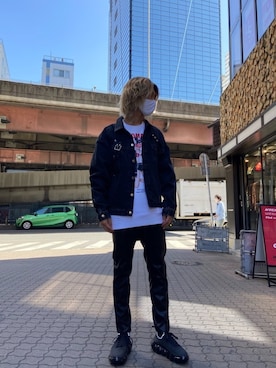 「ロイヤルフラッシュ」｜「アイテム（デニムジャケット）」を使った、ゆうきさん（メンズ・174cm）の秋コーディネート