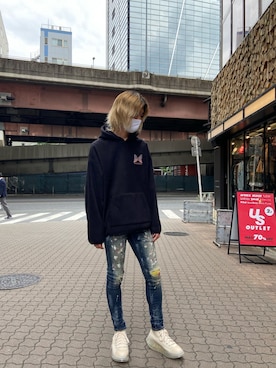 「Saturdays NYC（サタデーズ ニューヨークシティ ）のアイテム（パーカー）」を使った、ゆうきさん（メンズ・174cm）の秋コーディネート