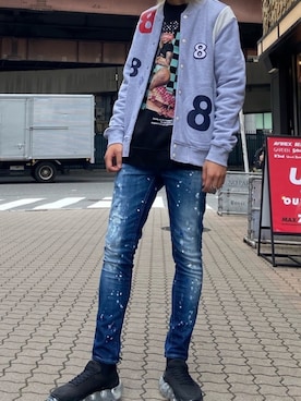 「ロイヤルフラッシュ」｜「アイテム（スタジャン）」を使った、ゆうきさん（メンズ・174cm）の秋コーディネート