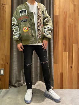「ロイヤルフラッシュ」｜「アイテム（ブルゾン）」を使った、ゆうきさん（メンズ・174cm）の秋コーディネート