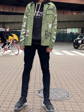 「Saturdays NYC（サタデーズ ニューヨークシティ ）のアイテム（パーカー）」を使った、ゆうきさん（メンズ・174cm）の秋コーディネート