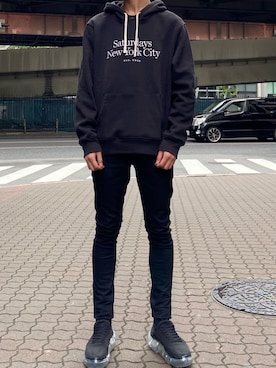 「Saturdays NYC（サタデーズ ニューヨークシティ ）のアイテム（パーカー）」を使った、ゆうきさん（メンズ・174cm）の秋コーディネート