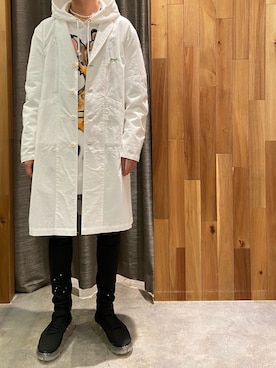 「PURPLE（パープル）のアイテム」を使った、ゆうきさん（メンズ・174cm）の秋コーディネート