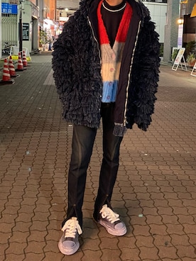 「Maison Kitsune（メゾンキツネ）のアイテム」を使った、ゆうきさん（メンズ・174cm）の秋コーディネート