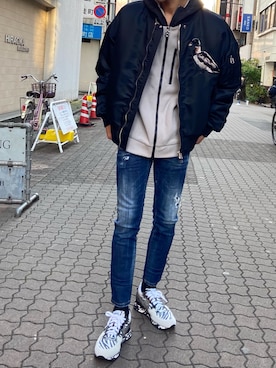 「ロイヤルフラッシュ」｜「アイテム（ブルゾン）」を使った、ゆうきさん（メンズ・174cm）の冬コーディネート
