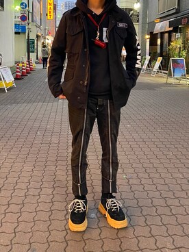 「JOHN LAWRENCE SULLIVAN」｜「アイテム（ミリタリージャケット）」を使った、ゆうきさん（メンズ・174cm）の冬コーディネート