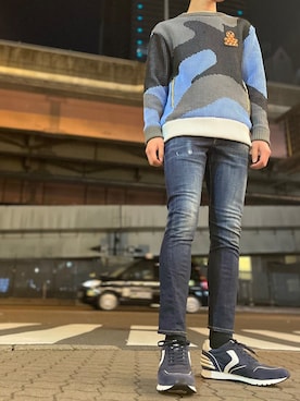 「ロイヤルフラッシュ」｜「アイテム（スウェット）」を使った、ゆうきさん（メンズ・174cm）の冬コーディネート