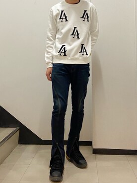 「ロイヤルフラッシュ」｜「アイテム（スウェット）」を使った、ゆうきさん（メンズ・174cm）の冬コーディネート