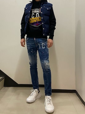 「DSQUARED2（ディースクエアード）のアイテム（ジャケット/アウター）」を使った、ゆうきさん（メンズ・174cm）の冬コーディネート