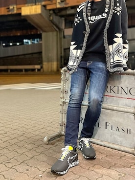 「DSQUARED2（ディースクエアード）のアイテム（スウェット）」を使った、ゆうきさん（メンズ・174cm）の冬コーディネート