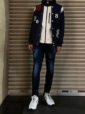 「ロイヤルフラッシュ」｜「アイテム（ブルゾン）」を使った、ゆうきさん（メンズ・174cm）の冬コーディネート