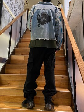 「ロイヤルフラッシュ」｜「アイテム（デニムジャケット）」を使った、ゆうきさん（メンズ・174cm）の冬コーディネート