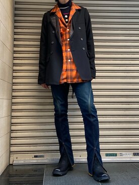 「ロイヤルフラッシュ」｜「アイテム（ブーツ）」を使った、ゆうきさん（メンズ・174cm）の冬コーディネート