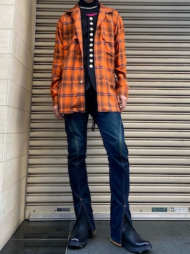「ロイヤルフラッシュ」｜「アイテム（ブーツ）」を使った、ゆうきさん（メンズ・174cm）の冬コーディネート