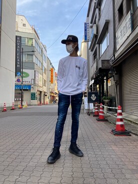 「ロイヤルフラッシュ」｜「アイテム（キャップ）」を使った、ゆうきさん（メンズ・174cm）の冬コーディネート
