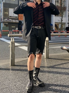 「ロイヤルフラッシュ」｜「アイテム（ブーツ）」を使った、ゆうきさん（メンズ・174cm）の春コーディネート