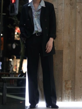 「ロイヤルフラッシュ」｜「アイテム（スラックス）」を使った、ゆうきさん（メンズ・174cm）の春コーディネート