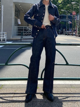 「ロイヤルフラッシュ」｜「アイテム（デニムジャケット）」を使った、ゆうきさん（メンズ・174cm）の春コーディネート