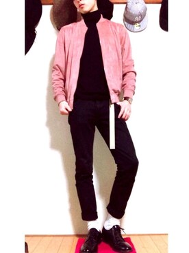 「GU（ジーユー）の（GU）スキニーフィットジーンズ（MEN ⁄ ジーンズ）」を使った、KaKiさん（メンズ・176cm）の冬コーディネート