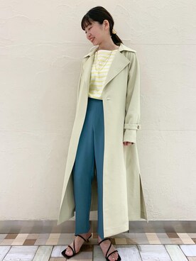 「NOLLEY’S（ノーリーズ）のアイテム（トレンチコート）」を使った、nol kubotaさん（レディース・154cm）の春コーディネート