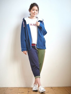 「アクティブコーデ」｜「アイテム（マウンテンパーカー）」を使った、KRIFF MAYERさん（レディース・163cm）の春コーディネート