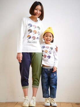 「KRIFF MAYER」｜「アイテム（ニットキャップ/ビーニー）」を使った、KRIFF MAYERさん（キッズ・110cm）の春コーディネート