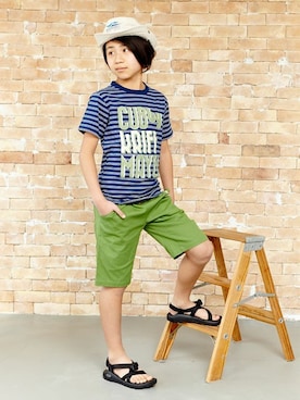 「CUB by KRIFF MAYER（カブバイクリフメイヤー）のアイテム」を使った、KRIFF MAYERさん（キッズ・146cm）の夏コーディネート