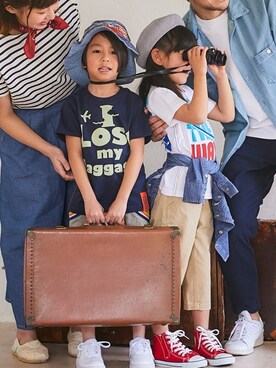 「KRIFF MAYER」｜「アイテム（ハンチング/ベレー帽）」を使った、KRIFF MAYERさん（キッズ・110cm）の夏コーディネート