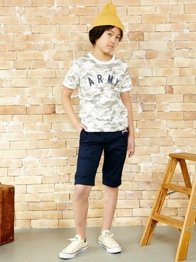 「KRIFF MAYER」｜「アイテム（ニットキャップ/ビーニー）」を使った、KRIFF MAYERさん（キッズ・146cm）の夏コーディネート