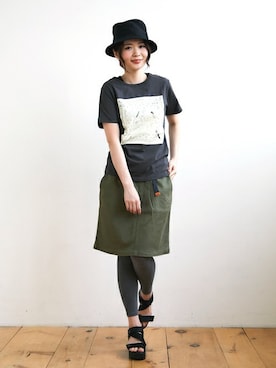 「KRIFF MAYER Lady's Collection（クリフメイヤーレディースコレクション）のクライミングスカート（スカート）」を使った、KRIFF MAYERさん（レディース・163cm）の夏コーディネート