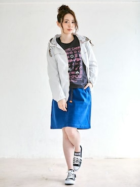 「フェスコーデ」｜「アイテム（マウンテンパーカー）」を使った、KRIFF MAYERさん（レディース・163cm）の夏コーディネート
