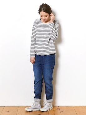 「KRIFF MAYER Lady's Collection（クリフメイヤーレディースコレクション）のアイテム（デニムパンツ）」を使った、KRIFF MAYERさん（レディース・163cm）の秋コーディネート