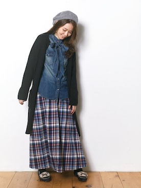 「KRIFF MAYER」｜「アイテム（ハンチング/ベレー帽）」を使った、KRIFF MAYERさん（レディース・163cm）の秋コーディネート