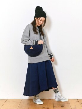 「KRIFF MAYER」｜「アイテム（ニットキャップ/ビーニー）」を使った、KRIFF MAYERさん（レディース・163cm）の秋コーディネート