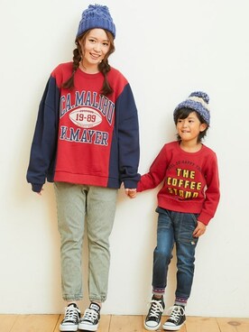 「KRIFF MAYER」｜「アイテム（ニットキャップ/ビーニー）」を使った、KRIFF MAYERさん（キッズ・115cm）の秋コーディネート