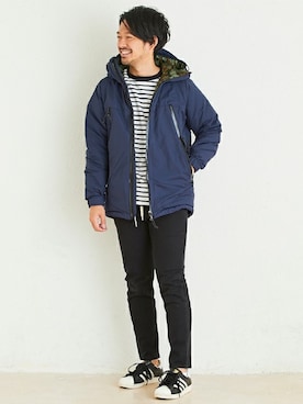 「KRIFF MAYER（クリフメイヤー）のアイテム（ダウンジャケット/コート）」を使った、KRIFF MAYERさん（メンズ・173cm）の冬コーディネート