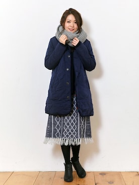 「キルティングコート」｜KRIFF MAYERさん（レディース・163cm）の冬コーディネート