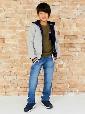 「ポケットＴシャツ」｜「アイテム（スウェット）」を使った、KRIFF MAYERさん（キッズ・138cm）の春コーディネート