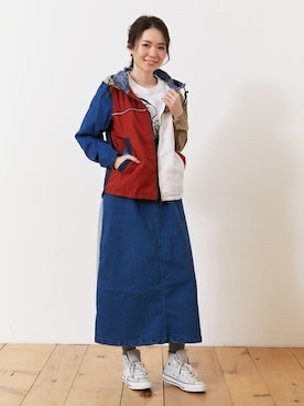 「KRIFF MAYER」｜「アイテム（マウンテンパーカー）」を使った、KRIFF MAYERさん（レディース・163cm）の春コーディネート