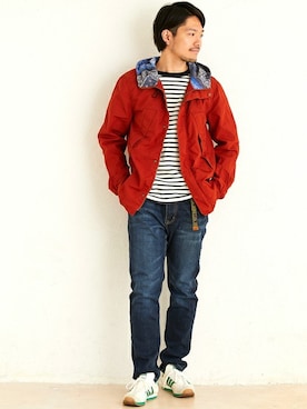 「KRIFF MAYER」｜「アイテム（マウンテンパーカー）」を使った、KRIFF MAYERさん（メンズ・173cm）の春コーディネート